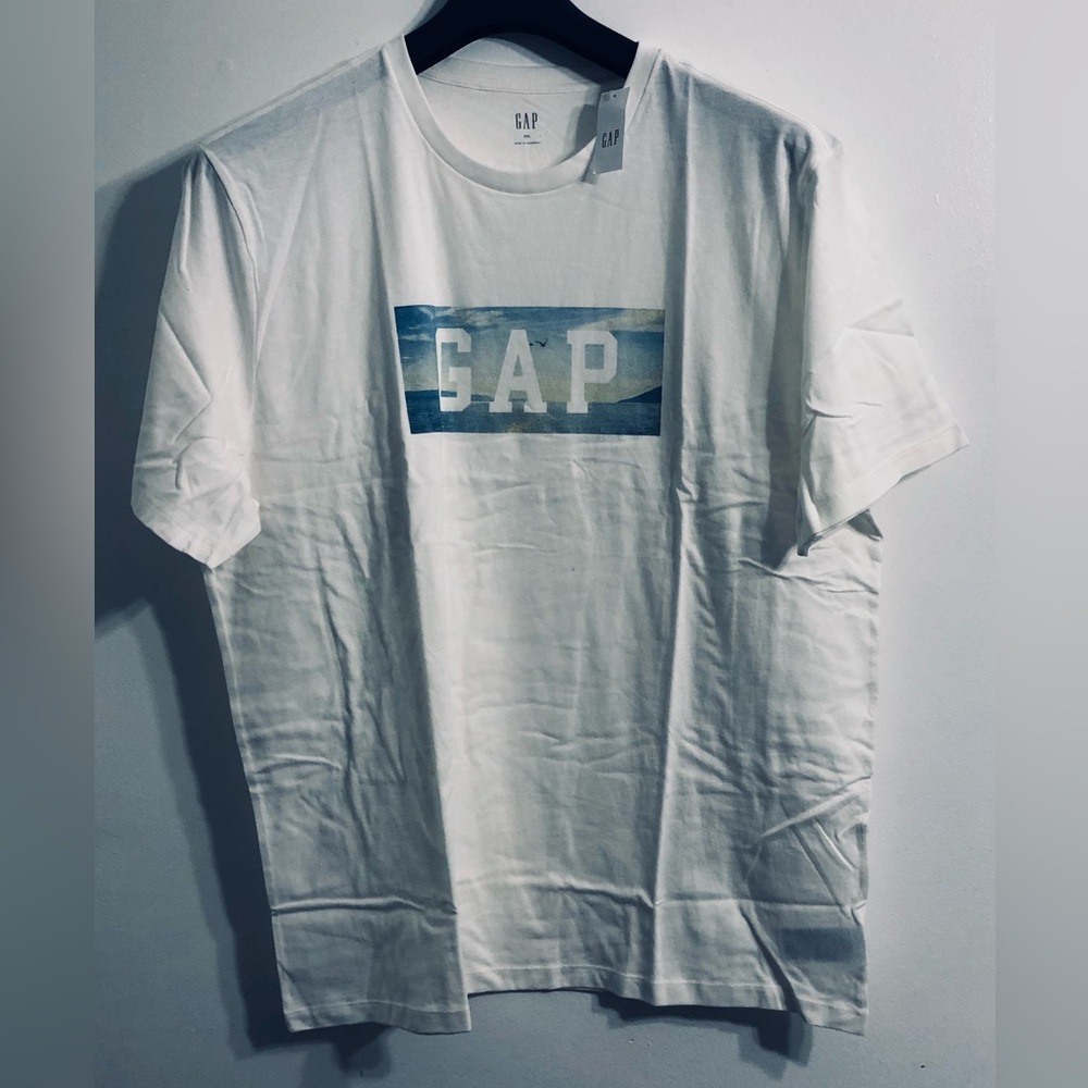 Gap men’s T-shirt Gap Logo Sky Birds crewneck short sleeves 100%cotton white.XXL